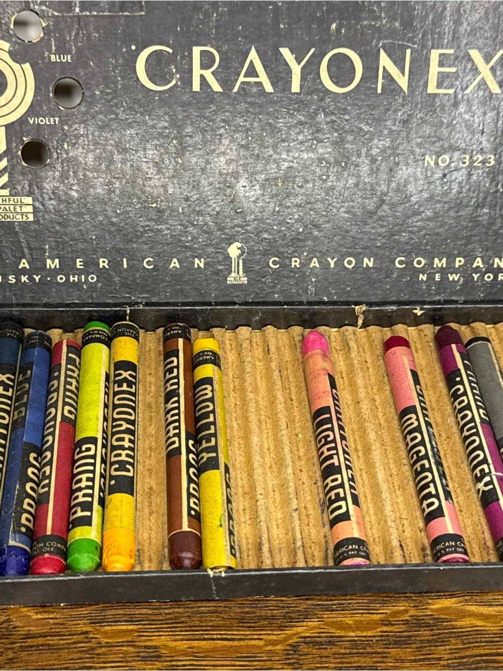 Vintage Crayonex No. 323 Prang Coloring Crayons American Crayon Co